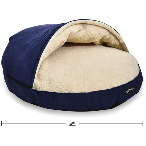Amazon Basics Pet Cave Bed Blue Large