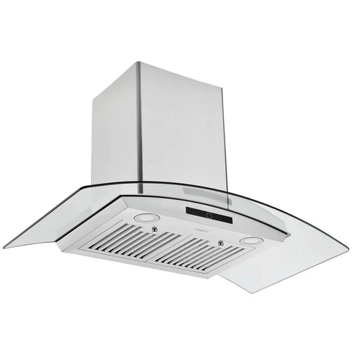 Ancona Convertible Wall Mount Glass Canopy 36 Inch Stainless