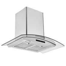 Load image into Gallery viewer, Ancona Convertible Wall-Mount with Glass Range Hood 36 Inch Stainless
