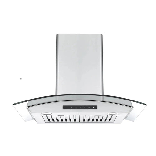 Ancona Wall Mount Glass Canopy Range Hood 30 Inch Stainless