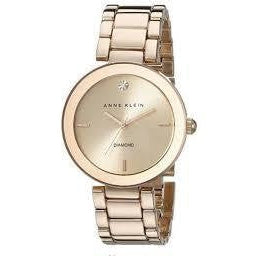 Anne Klein Women's AK/1362RGRG Rose Gold-Tone Diamond-Accented Bracelet Watch