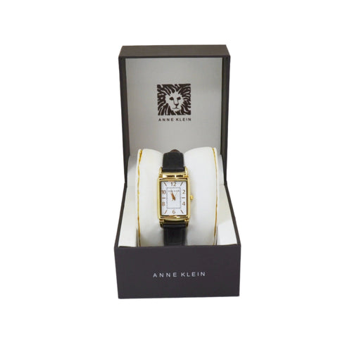 Anne Klein Women's Black Leather Strap Watch