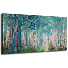 Load image into Gallery viewer, Ardemy Canvas Wall Art Blue Tree Forest Landscape 40&quot;x 20&quot;
