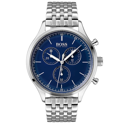 BOSS Men's Silver with Navy Face Watch