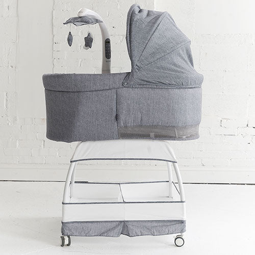 Baby Bliss Bassinet, Deluxe Sweetli with Matching Sheets/ Gray