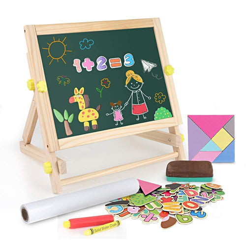 Beebee Double Magnetic Boards with Chalk, Eraser & Drawing Paper