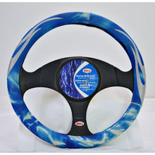 Load image into Gallery viewer, Bell Steering Wheel Cover - Blue and Off White
