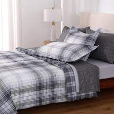 Berkshire Life 8Pc Comforter Set Twin Gray Plaid