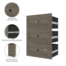 Load image into Gallery viewer, Bestar 3 Drawer Set For Versatile 25W Shelving Unit/ Walnut Grey
