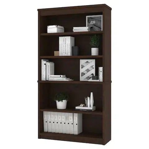 Bestar Uptown II 5 Shelf Bookcase - Chocolate