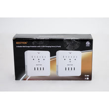 Load image into Gallery viewer, Bestten 2 Pack Wall Outlet Surge Protector with Dual Charging Ports
