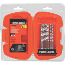 Load image into Gallery viewer, Black &amp; Decker 16748 Bullet Rotary Masonry Drill Bit Set 5-Piece
