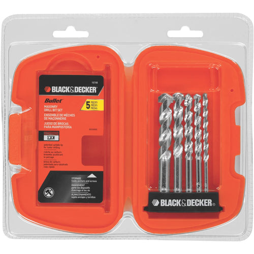 Black & Decker 16748 Bullet Rotary Masonry Drill Bit Set 5-Piece