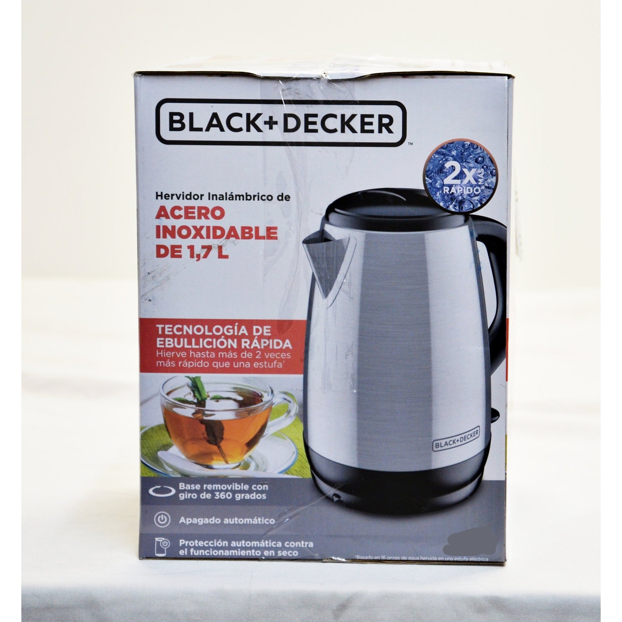 Black + Decker Electric Cordless Kettle 1.7L Stainless Steel