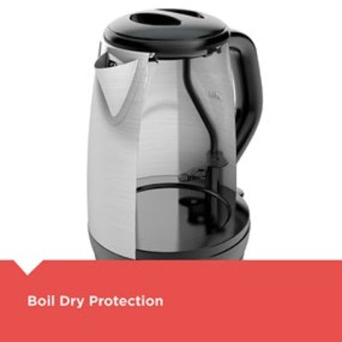 Black + Decker Electric Cordless Kettle 1.7L Stainless Steel