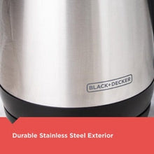 Load image into Gallery viewer, Black + Decker Electric Cordless Kettle 1.7L Stainless Steel
