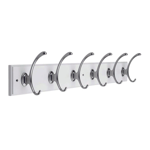 Bulldog Satin Nickel/ White Decorative Hook and Rail