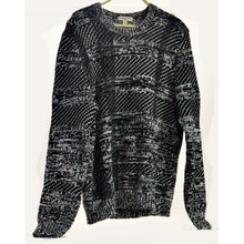 Load image into Gallery viewer, Burberry Men&#39;s Cashmere-blend Crewneck Black, White and Gray Knit Sweater XL
