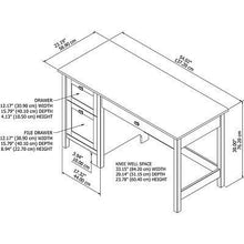 Load image into Gallery viewer, Bush Furniture Single Pedestal Desk With Drawers - White-Liquidation Store
