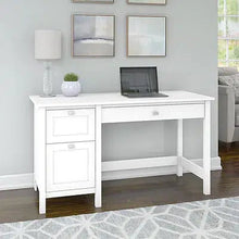 Load image into Gallery viewer, Bush Furniture Single Pedestal Desk With Drawers - White
