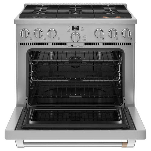 Café 36 in. 5.7 cu. ft. Stainless Steel Smart Dual-fuel Commercial-style Range