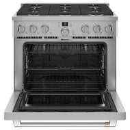 Café 36 in. 5.7 cu. ft. Stainless Steel Smart Dual-fuel Commercial-style Range
