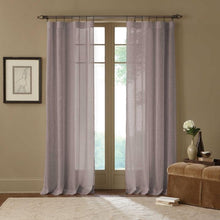 Load image into Gallery viewer, Cambria Terra Rod Pocket Sheer Curtain Panel 84&quot; Gray
