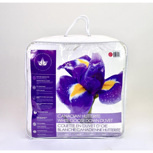 Canadian Hutterite White Goose Down Duvet - Double, Regular Weight