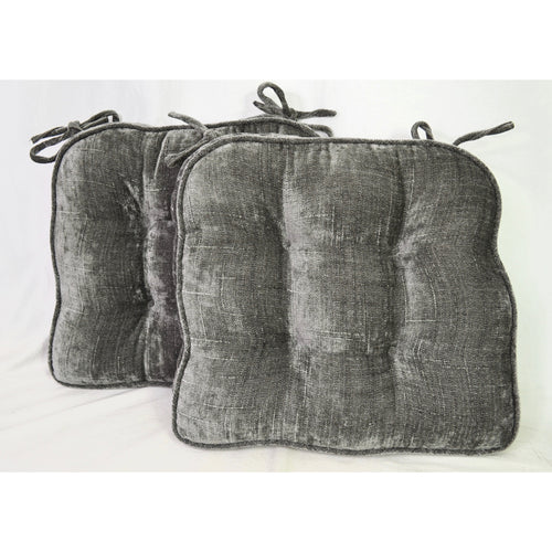 Chair Seat Cushions - Pewter Set 2