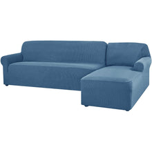 Load image into Gallery viewer, Chun Yi Denim Blue Sectional Sofa Cover Right Chaise 3 Seats
