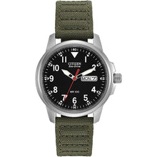 Load image into Gallery viewer, Citizen Men&#39;s Eco-Drive Watch with Date &amp; Time/ Green Band &amp; Stainless Steel Case
