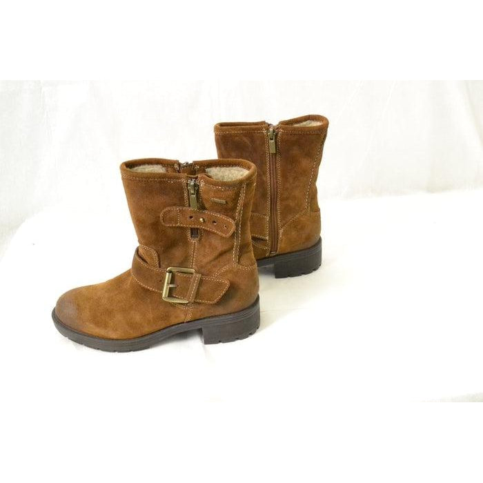 Clarks Women s Reunite Go GTX Motorcycle Boot 6.5M Brown Suede Liquidation Nation
