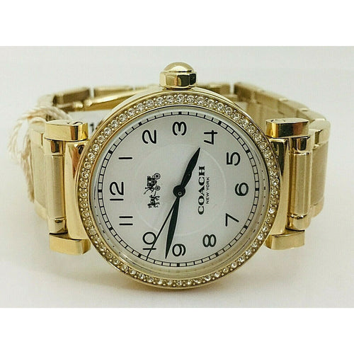 Coach Women's SS Bracelet Glitz 32MM Watch Yellow Gold . MADISON