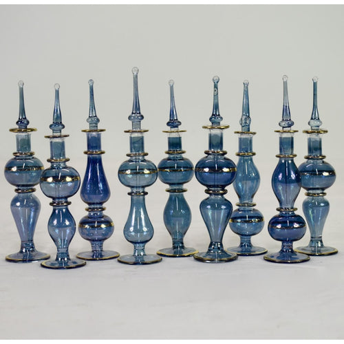 Crafts of Egypt Dark Blue Set of 9 Decorative Bottles