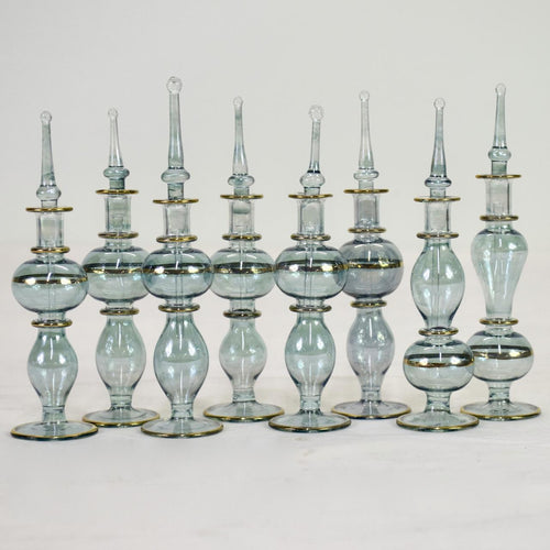Crafts of Egypt Light Blue Set of 8 Decorative Bottles
