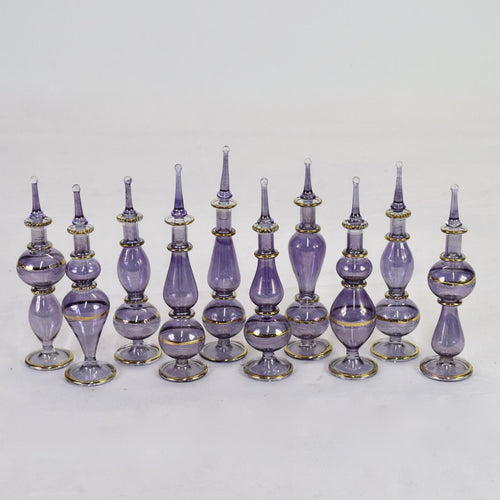 Crafts of Egypt Purple Set of 10 Decorative Bottles