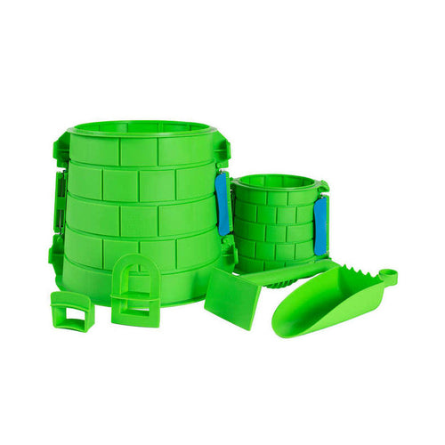 Create A Castle Tower Kit - 6-Piece Premium Sandcastle Building Kit - Green