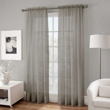 Load image into Gallery viewer, Crushed Voile Sheer Rod Pocket Window Curtain Panel 84&quot; Grey
