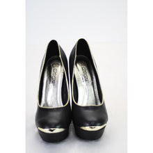 Load image into Gallery viewer, DbDk Fashion Black and Gold Closed Toe Platform High Heel Size 7.5-Liquidation Store
