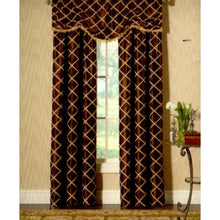 Load image into Gallery viewer, Designers Select Francesca Window Curtain 95&quot; Choc/Gold
