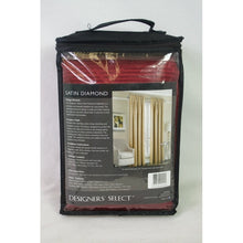 Load image into Gallery viewer, Designers Select Satin Diamond Rod Pocket/Back Tab Window Curtain Panel 63&quot; Red
