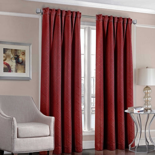 Designers Select Satin Diamond Rod Pocket/Back Tab Window Curtain Panel 63