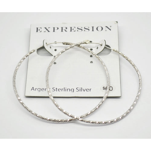EXPRESSION Sterling Silver Hoop Earrings