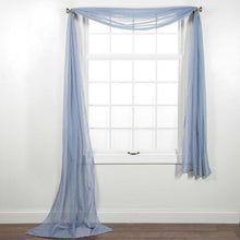 Load image into Gallery viewer, Elegance Sheer Voile Scarf Valance 216&quot; Smoke Blue
