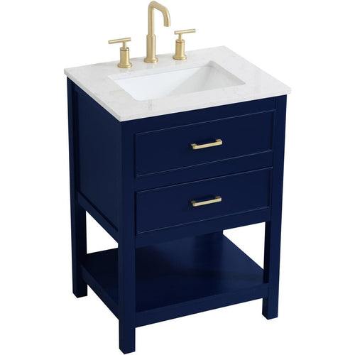 Elegant Lighting VF19024BL 24'' Blue/Gold Vanity Sink