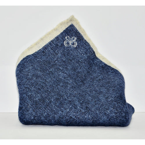 Eleventy knitted scarf Navy/Gray trim