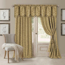 Load image into Gallery viewer, Elrene Home Fashions Mia Pocket Back Tab Curtain Panel 84&quot; Gold Rod

