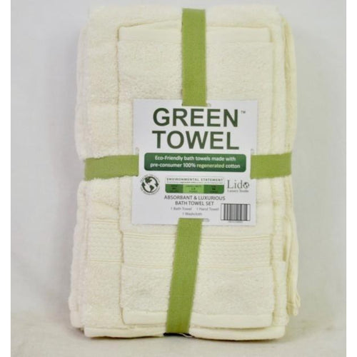 Enova Eco-Green Absorbent and Luxury Bath Towel Set in Cream