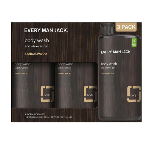 Every Man Jack Body Wash Sandalwood 3 Pack