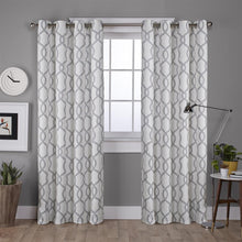 Load image into Gallery viewer, Exclusive Home Kochi Grommet Top Curtain Panels Set of 2 108&quot; White/Grey
